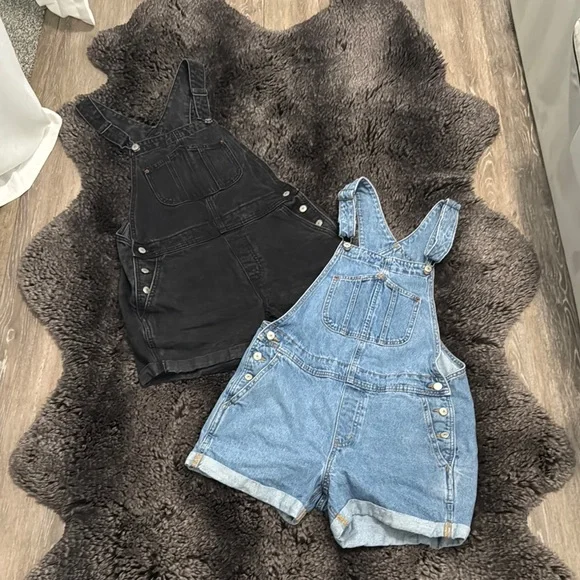 Old Navy Black Denim Short Overalls Old Navy Light Blue And Black